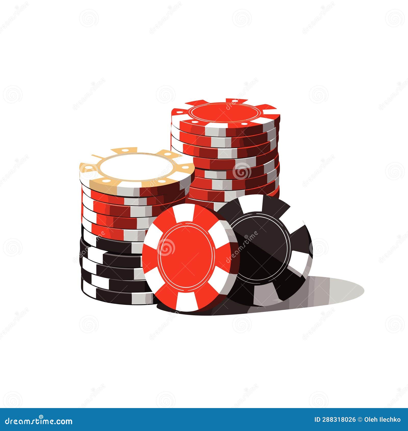 A Stack of Poker Chips Vector Flat Minimalistic Isolated Illustration