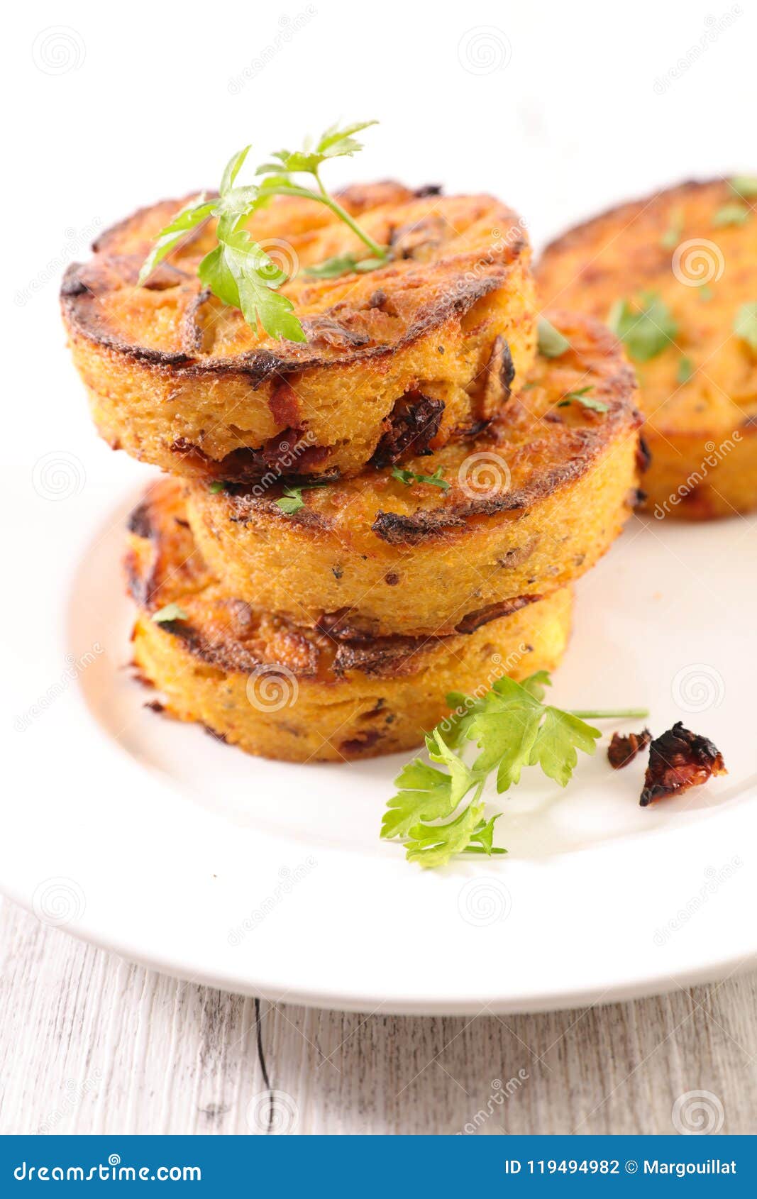 Polenta Galette and Vegetable Stock Photo Image of culinary, food