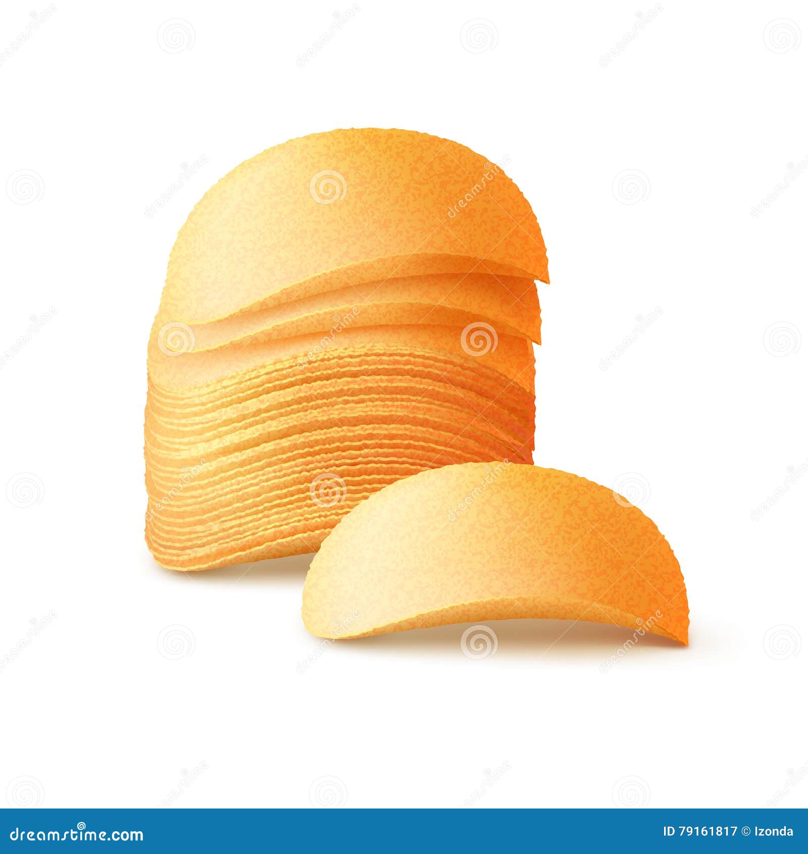 Box container tube with stack of potato chips Vector Image