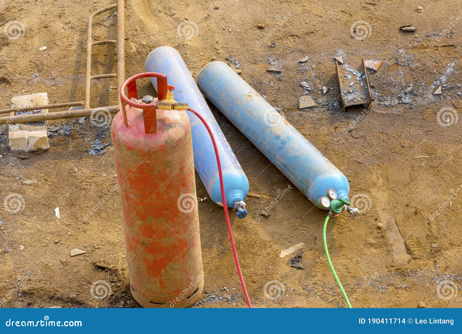 Stack of propane tanks stock photo. Image of carbon 190411714