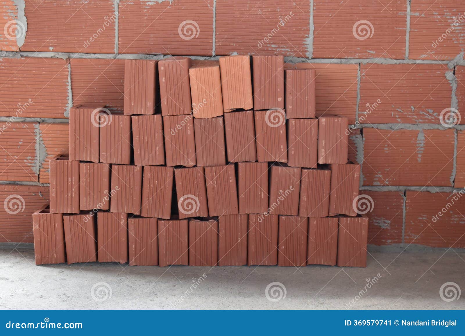 Red Concrete Bricks stock image. Image of site, selective - 369579741, image size:1600x1156