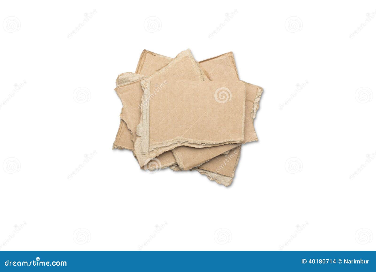 Stack of Ripped Pieces of Card Board Stock Photo Image of label