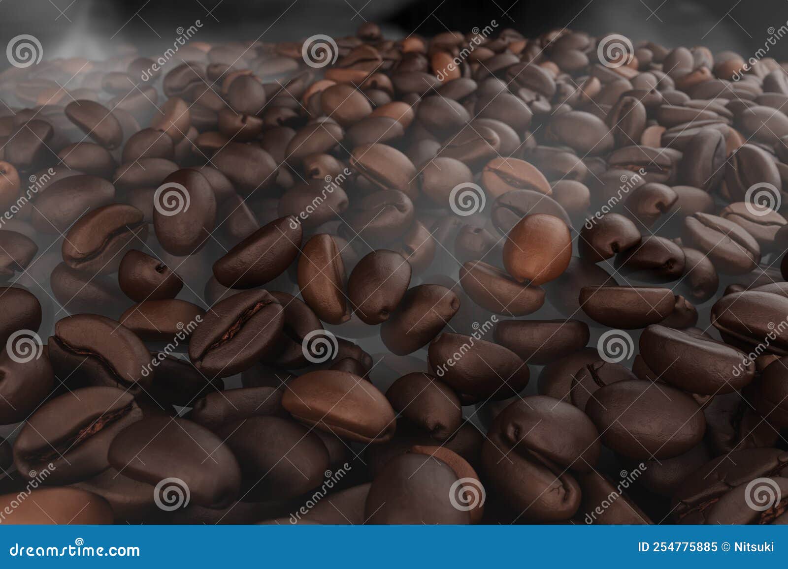 Stack of Roasted Coffee Bean with Smoke Stock Image Image of drink