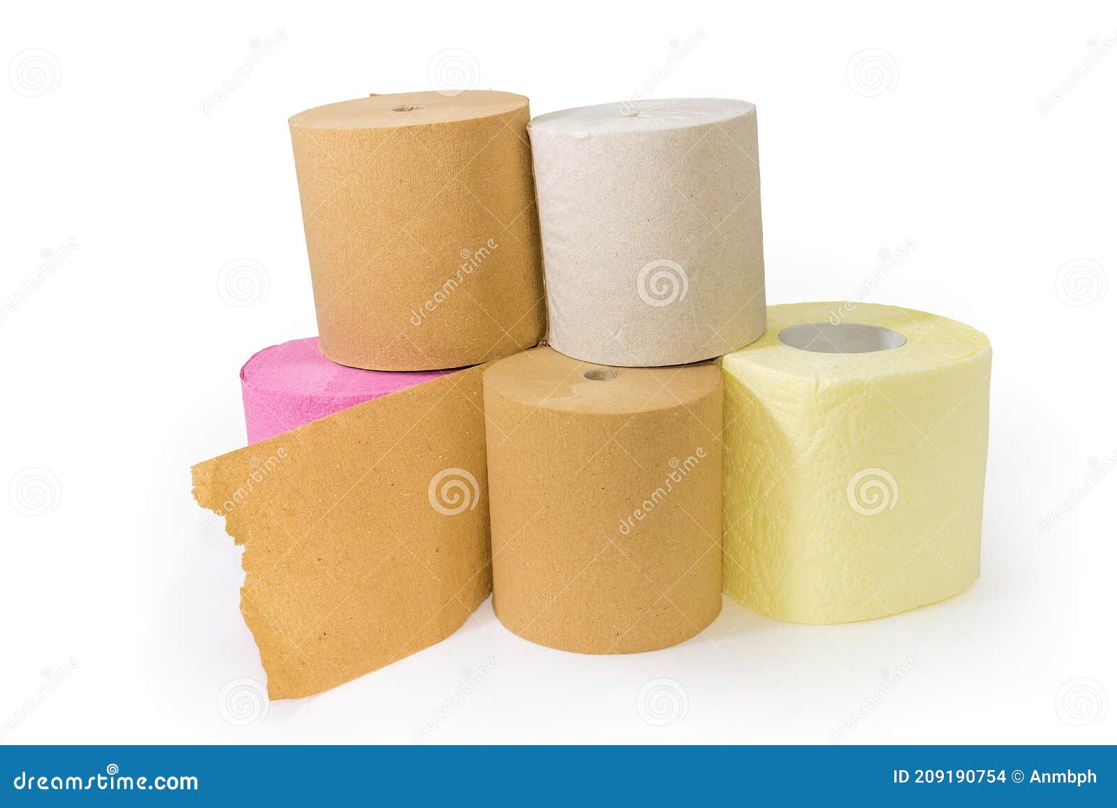 Stack of Rolls of Toilet Paper Different Quality and Colors Stock Photo ...