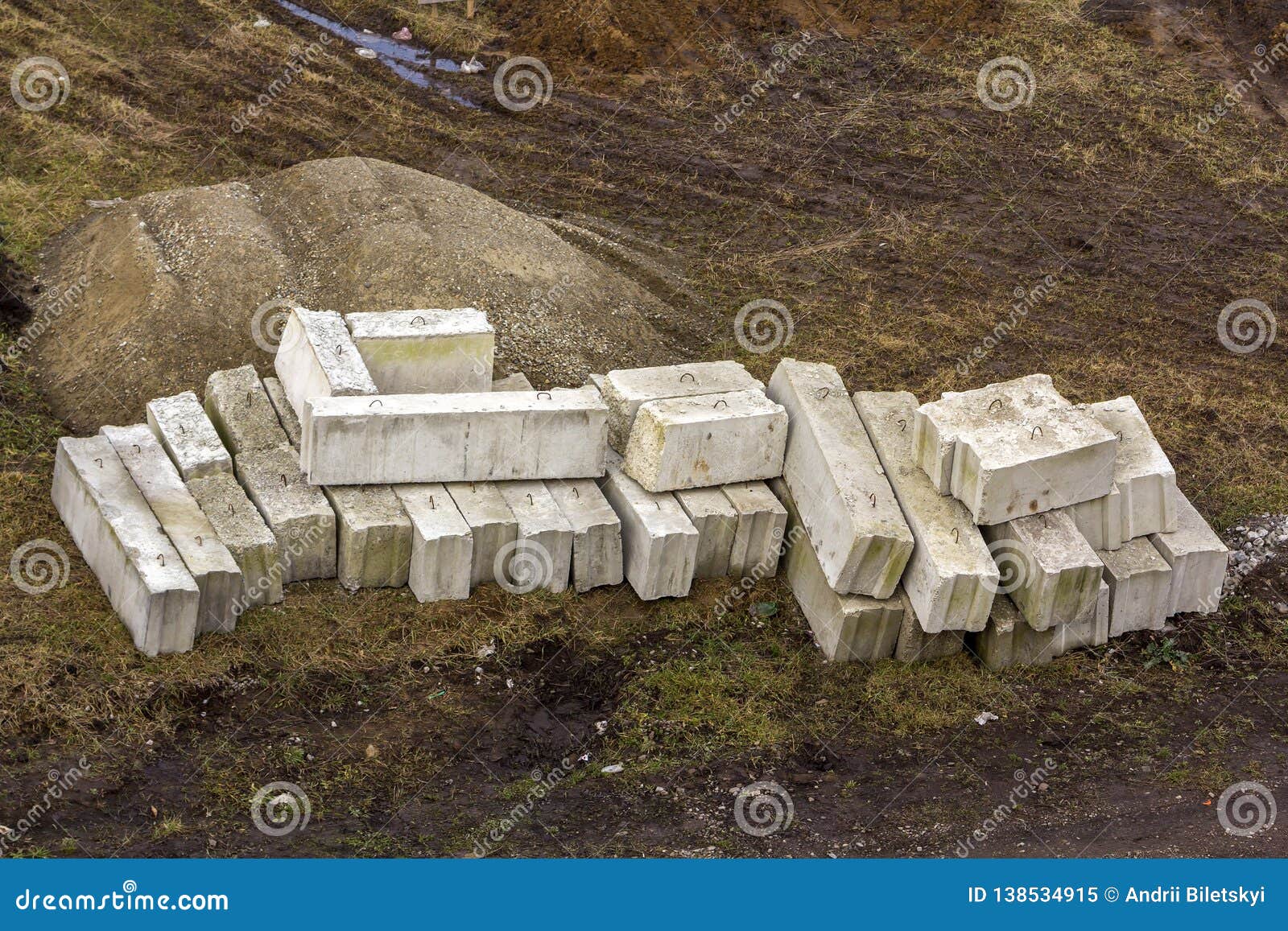 Stack of Rough Natural Brown Uneven Different Sizes and Forms Stone