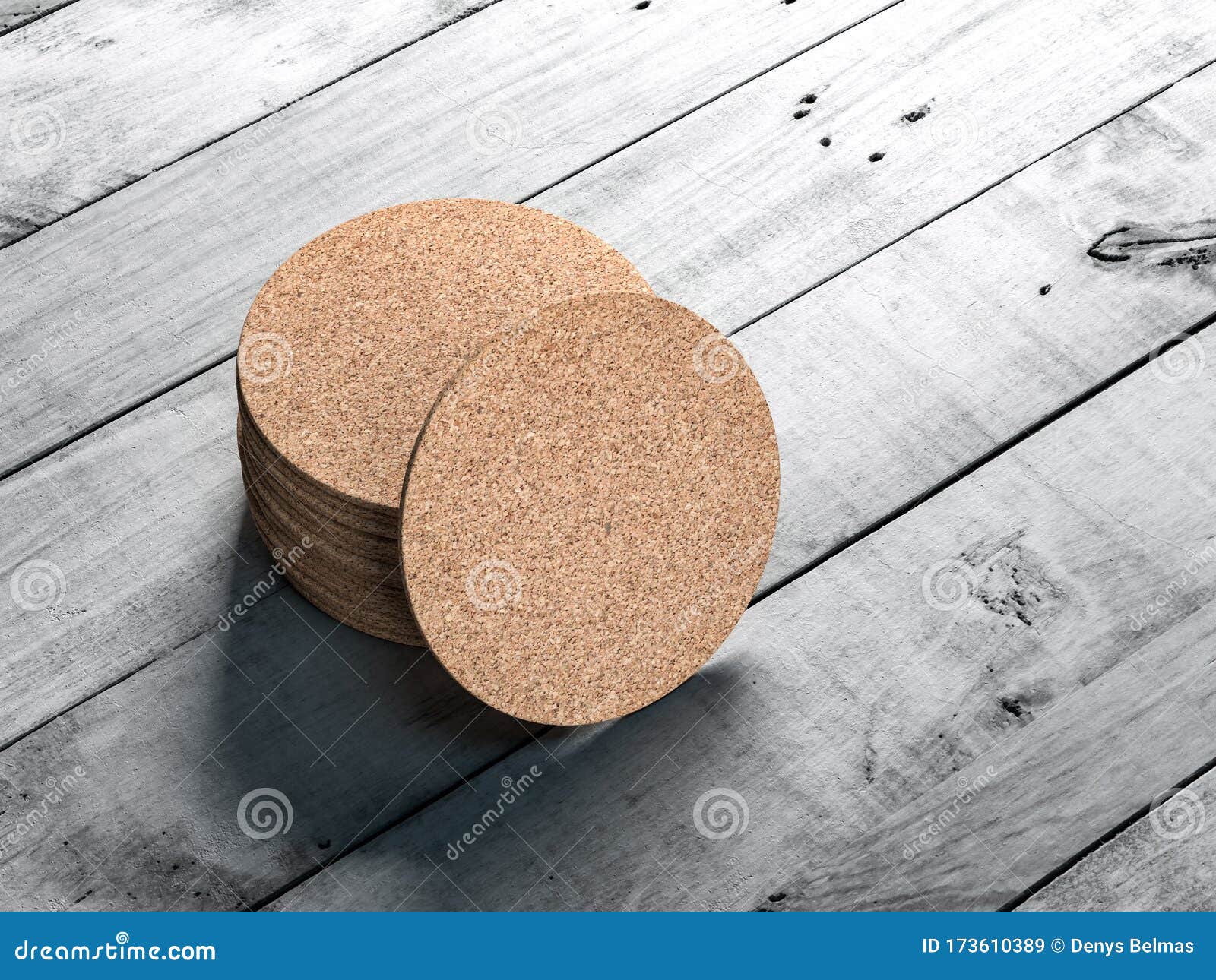 Download Stack Of Round Cork Pads, Beer Coaster Mockup On The White ...