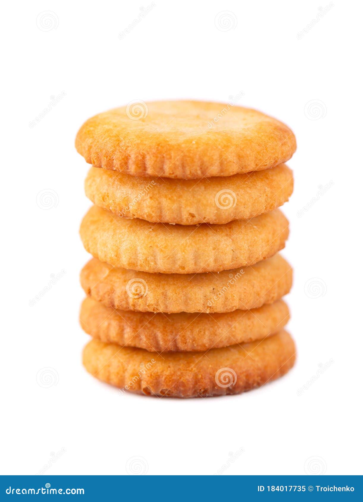 Stack Round Cracker Isolated on White Background. Dry Cracker Cookies ...