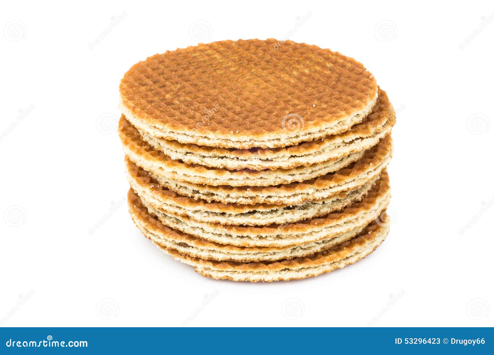 Stack of round waffles stock image. Image of food, studio 53296423