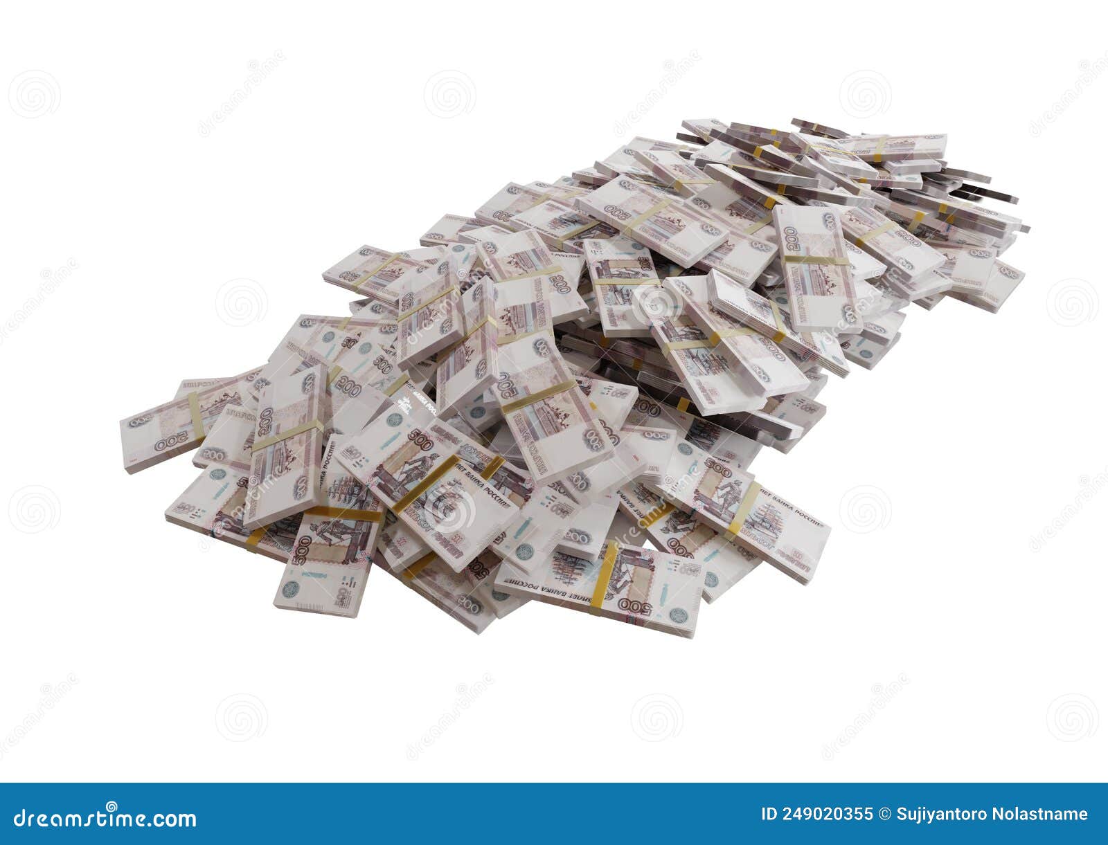 stack russian cash or banknotes of rusia rubles scattered on a white background  the concept of economic, finance, backgro