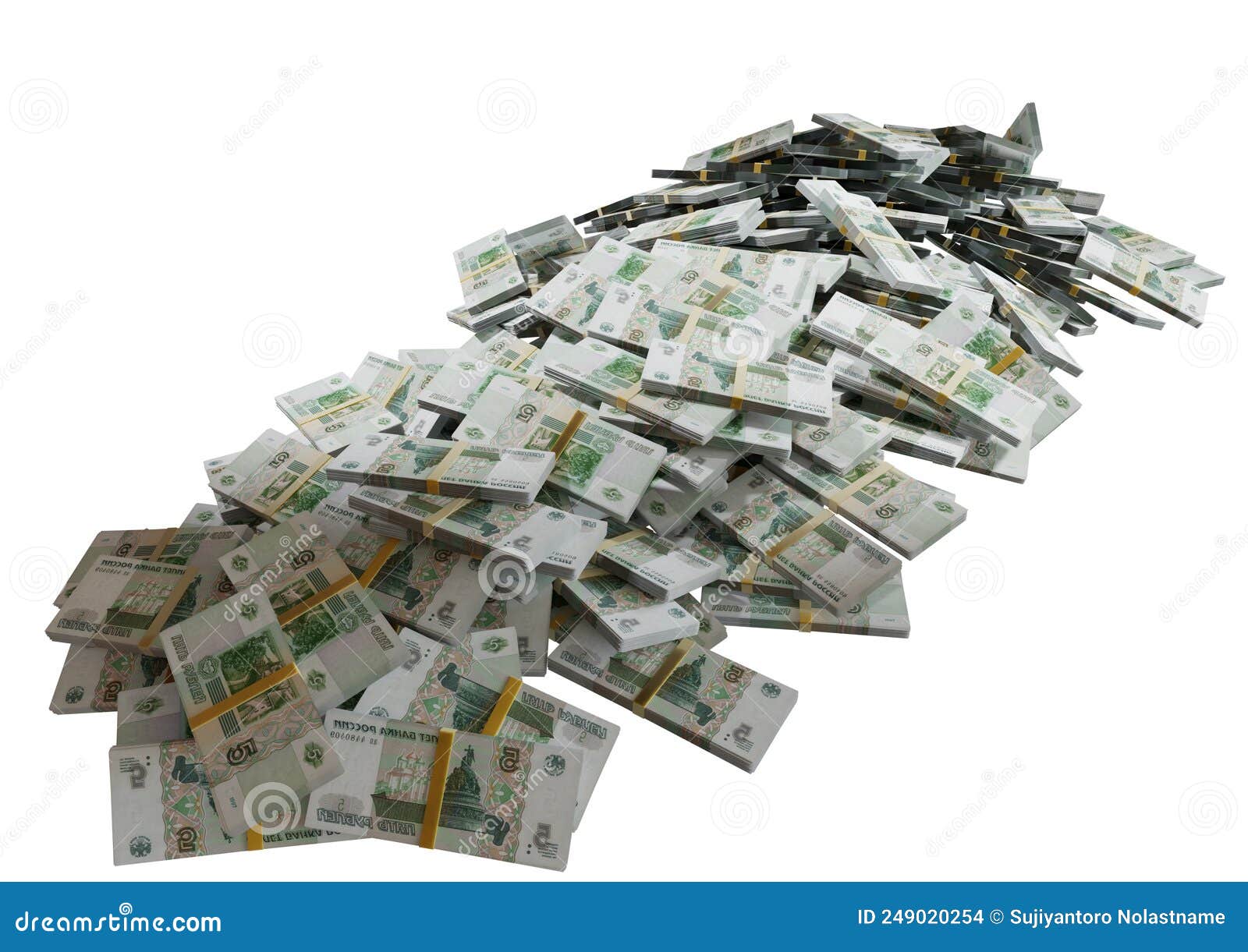 stack russian cash or banknotes of rusia rubles scattered on a white background  the concept of economic, finance