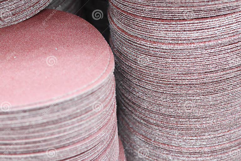 The Stack of Sand Paper Disk Stock Image Image of equipment, disc