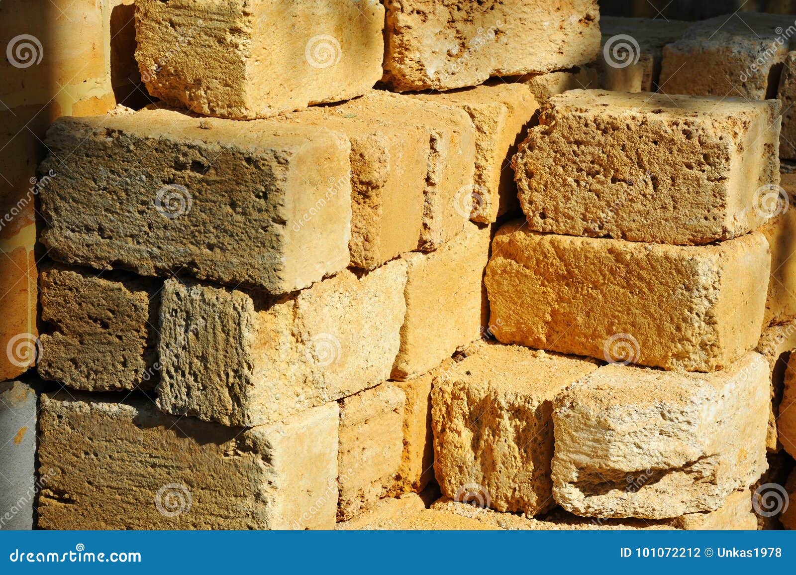 Stack of sandstone brick stock photo. Image of building 101072212