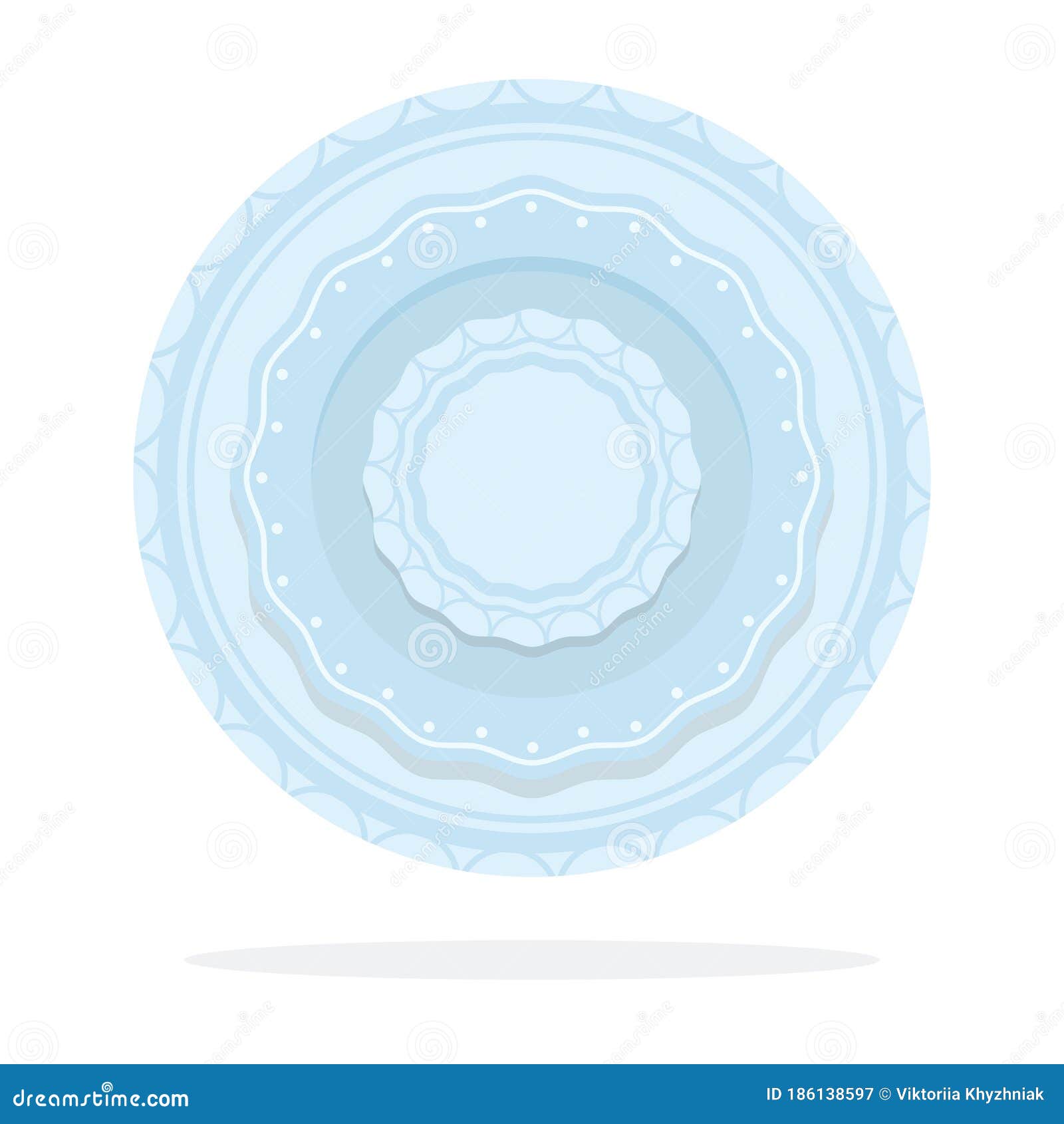Table Etiquette. Stack of Serving Plates of Different Sizes Flat