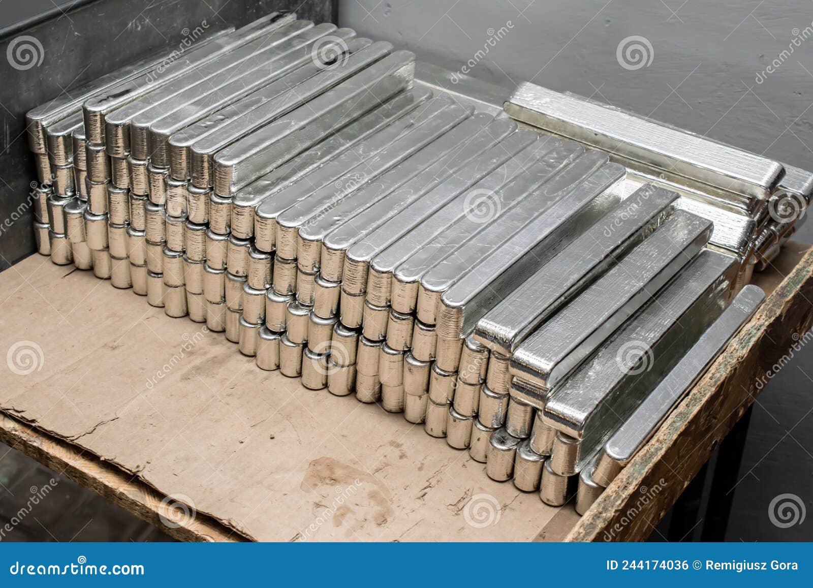 A Stack of Silver Metal Bars. Tin Stock Photo Image of commerce, pure