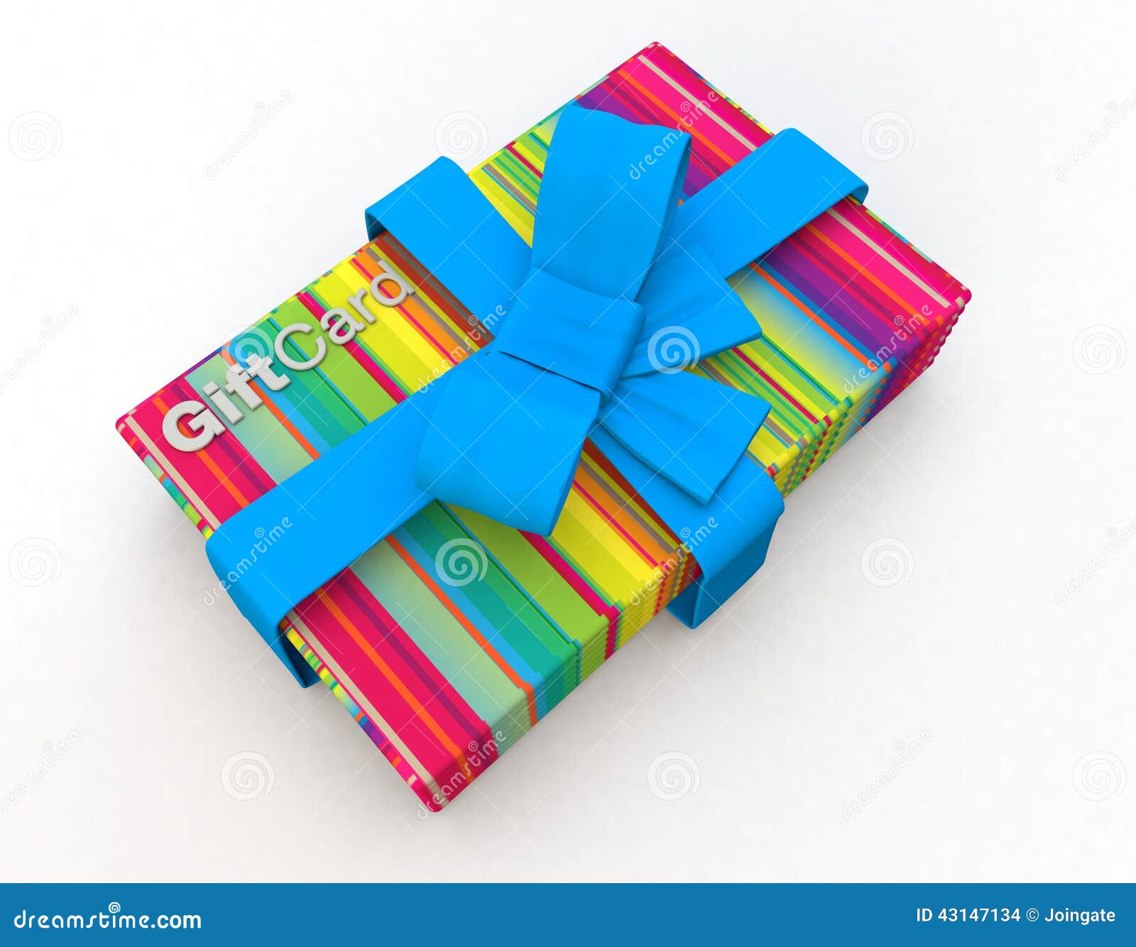 Stack of Striped Gift Cards with Silver Embossed Stock Illustration