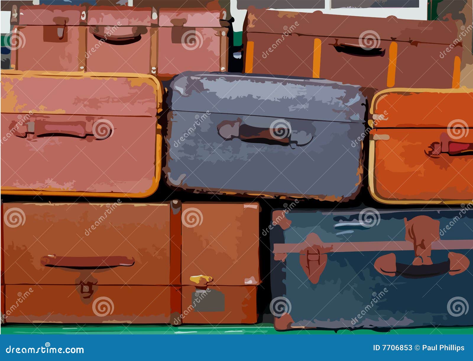 Stack of suitcases stock vector. Illustration of suitcases 7706853