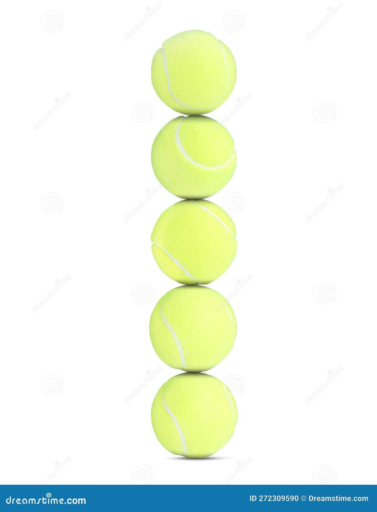Stack of Tennis Balls on White Background Stock Photo Image of color