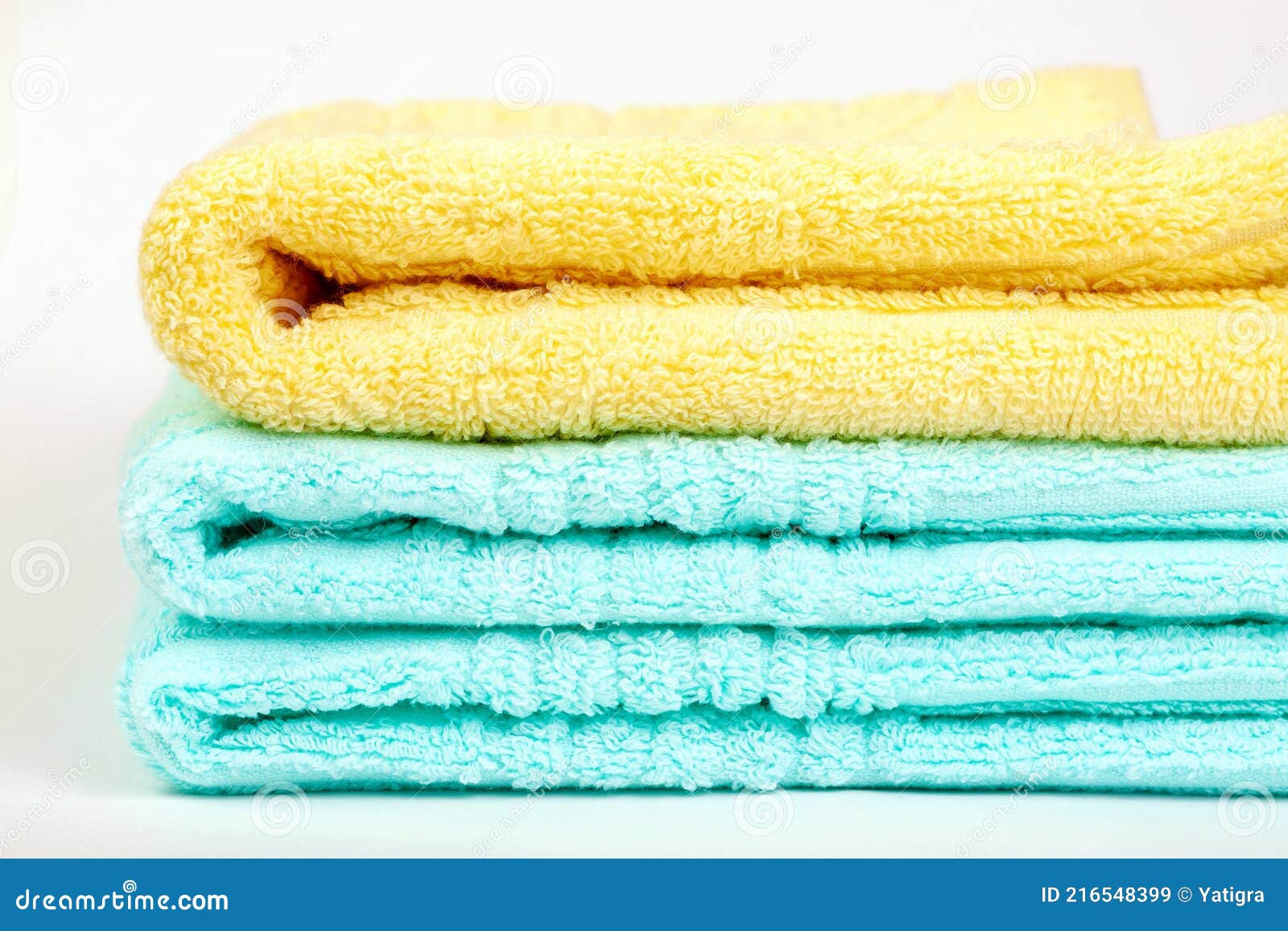 A Stack of Terry Towels Folded in a Stack Stock Image Image of cotton