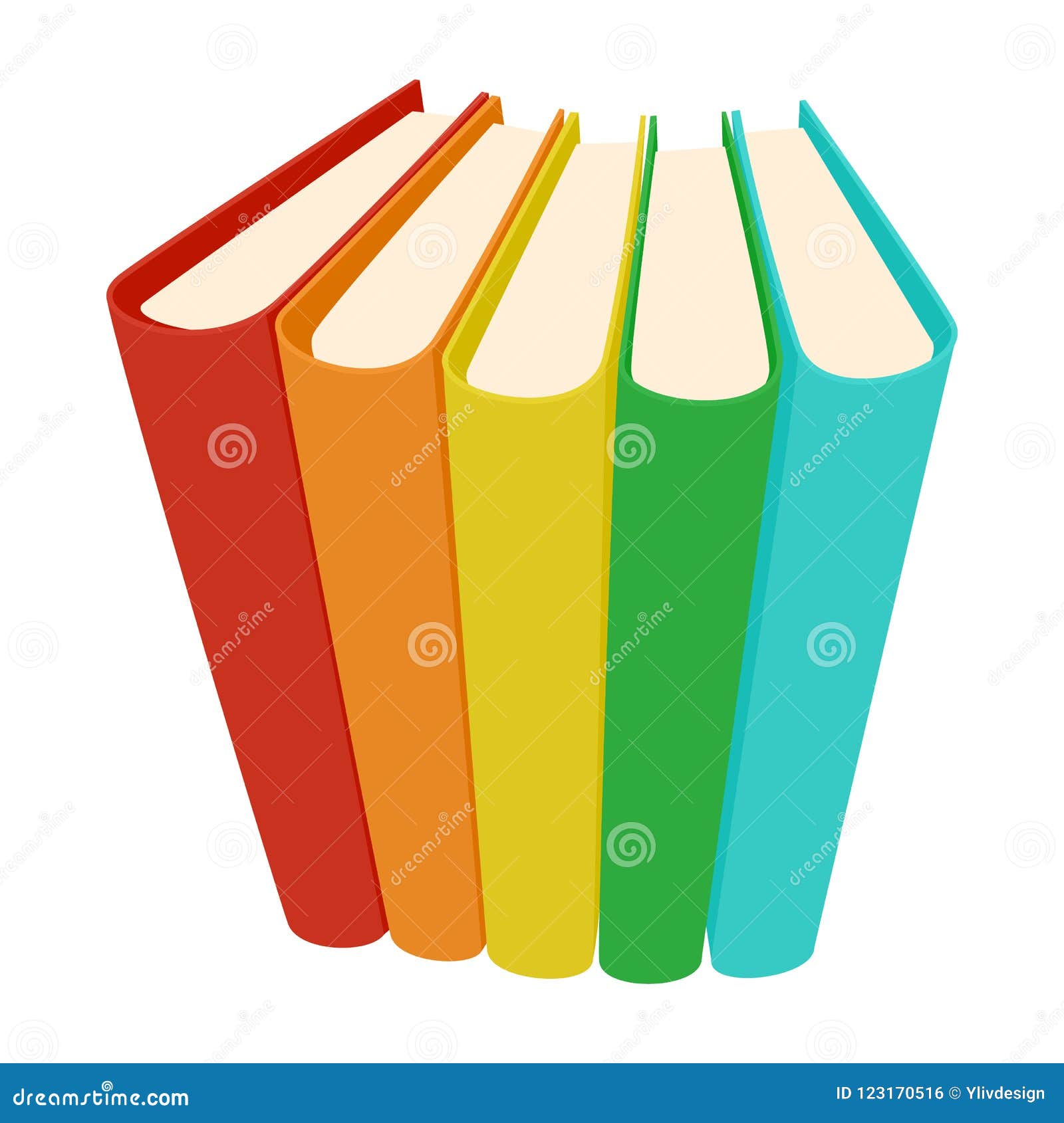 Stack of Three Colored Books Icon, Cartoon Style Stock Illustration ...