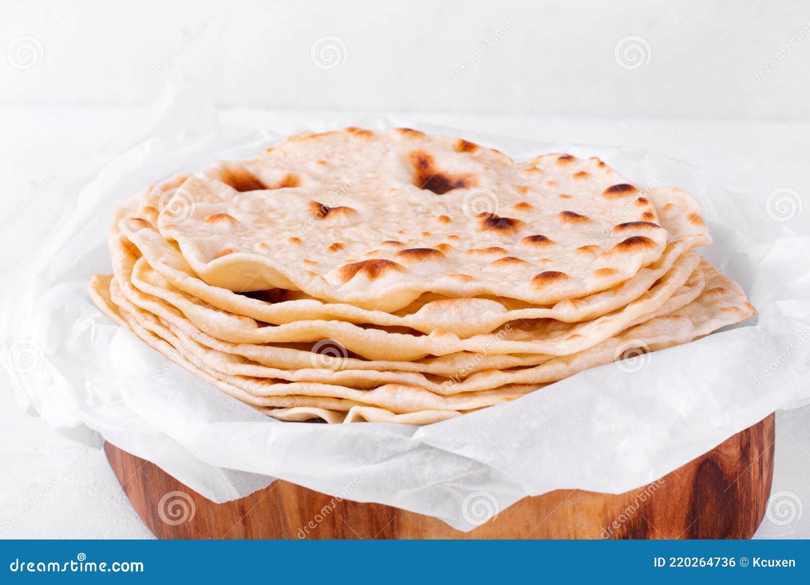 Stack of Tortillas on Parchment Paper Stock Photo Image of arab, food 220264736