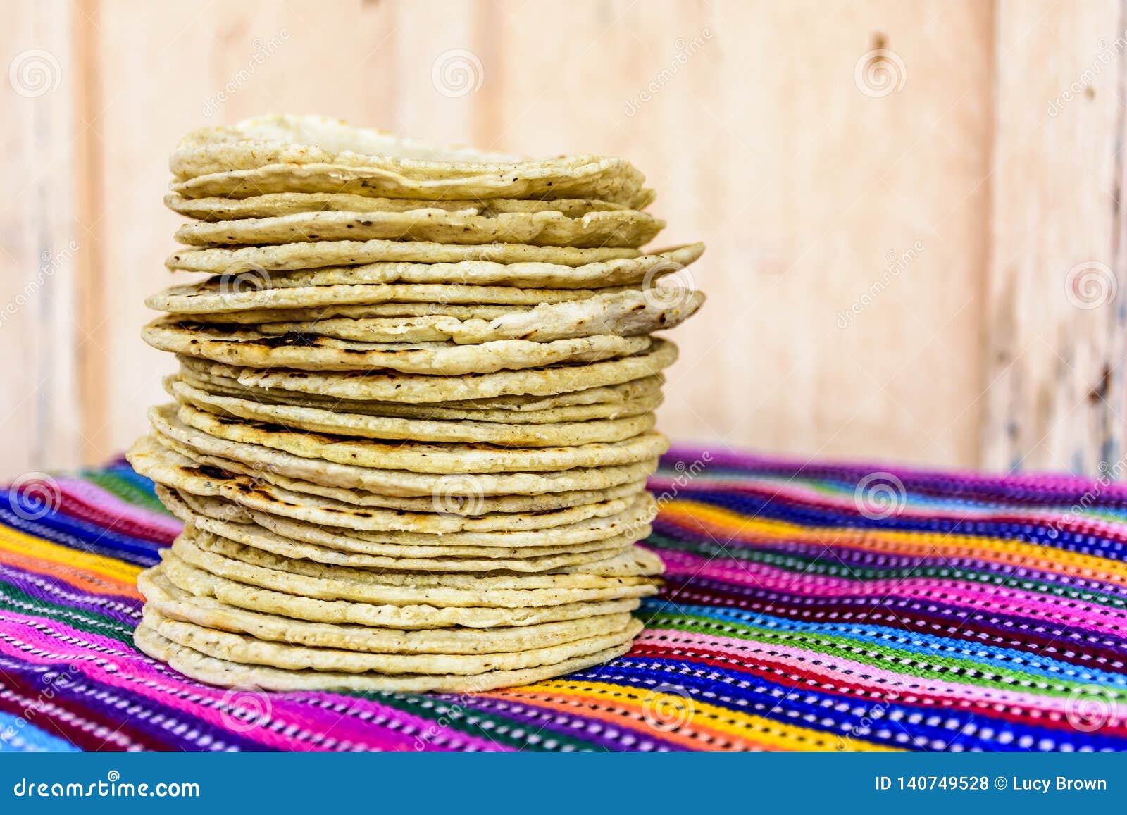 stack of traditional handmade guatemalan corn tortillas