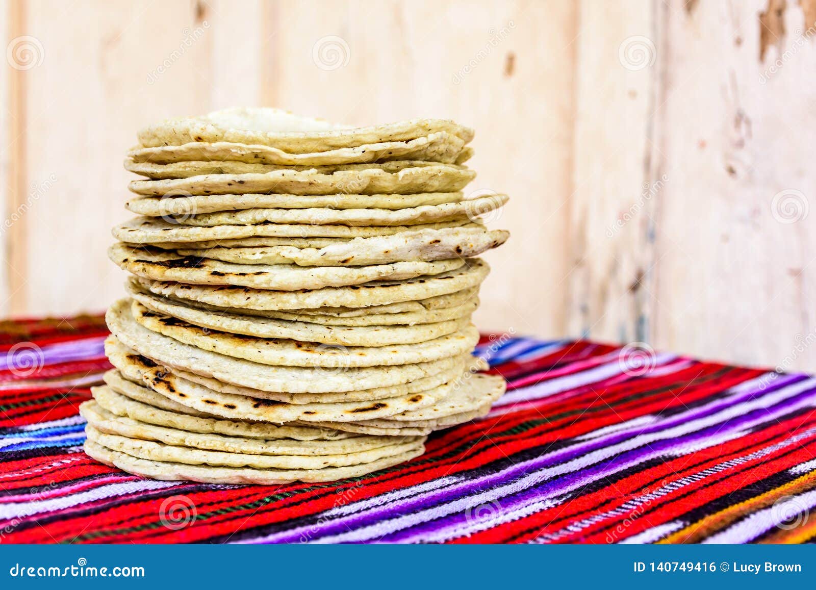 stack of traditional handmade guatemalan corn tortillas