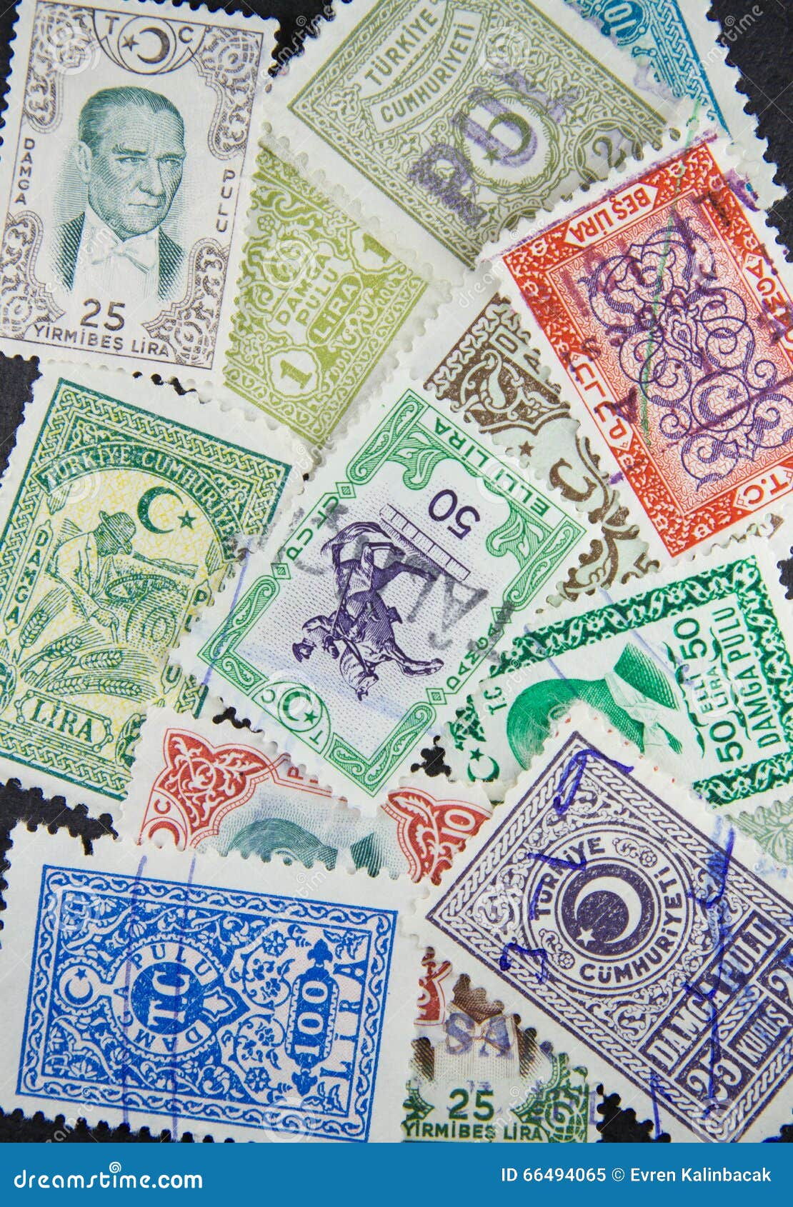 Stack of Turkish Revenue Stamps Editorial Image Image of mail, post