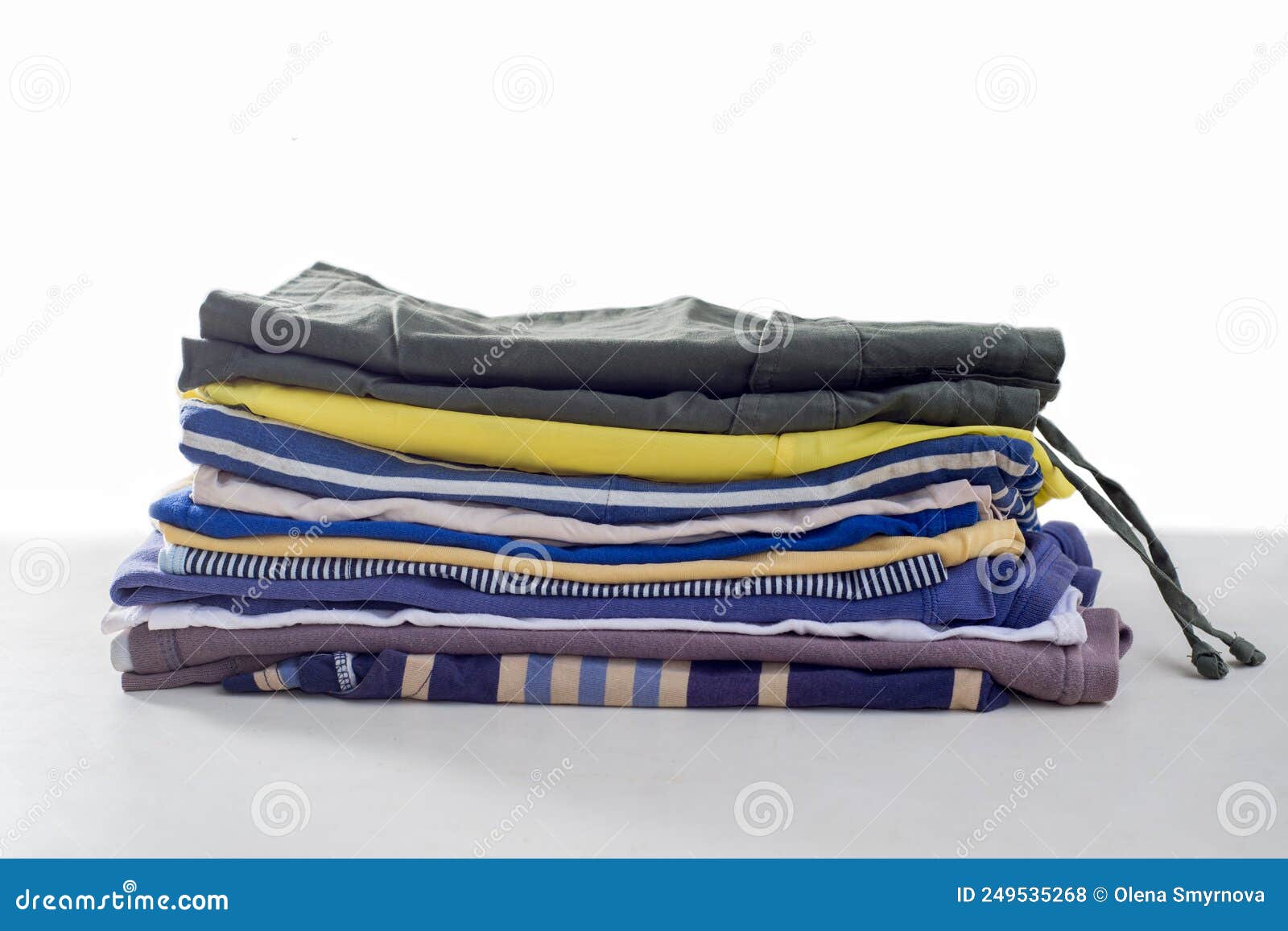 Stack of used clothes. stock photo. Image of recycling - 249535268