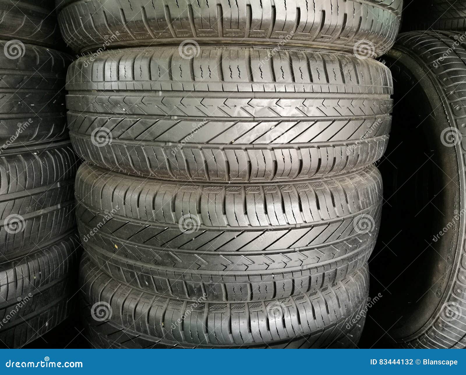 Stack of Used Tires for Sale Stock Photo Image of material, group