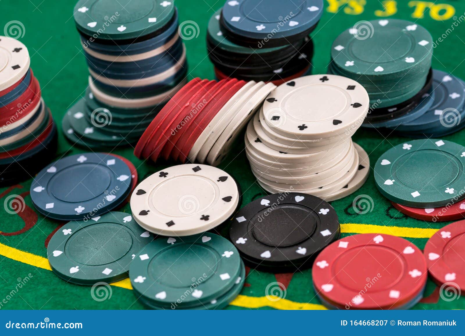 Stack of Various Casino Chips Gambling Concept Stock Image Image of