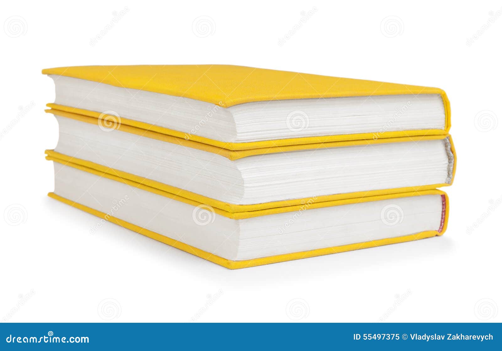 Stack of Vintage Books in a Yellow Cover Stock Image Image of object