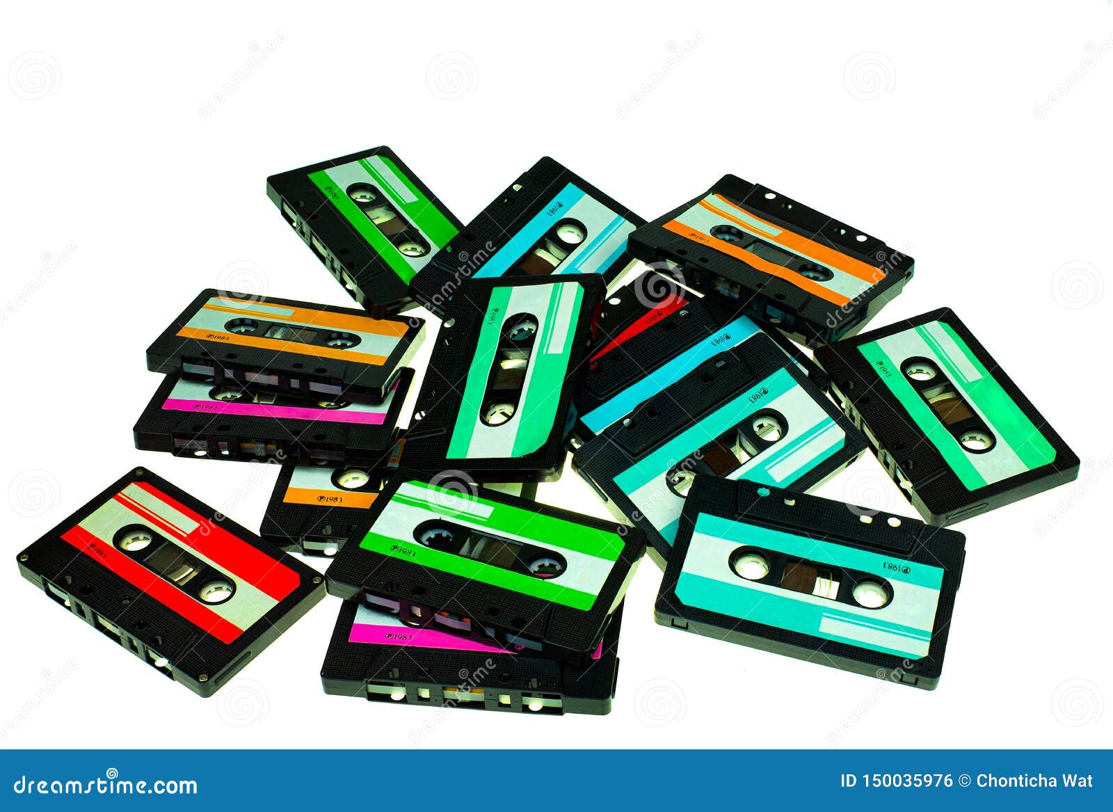 Stack Vintage Compact Cassette Tape Stock Photo - Image of ...
