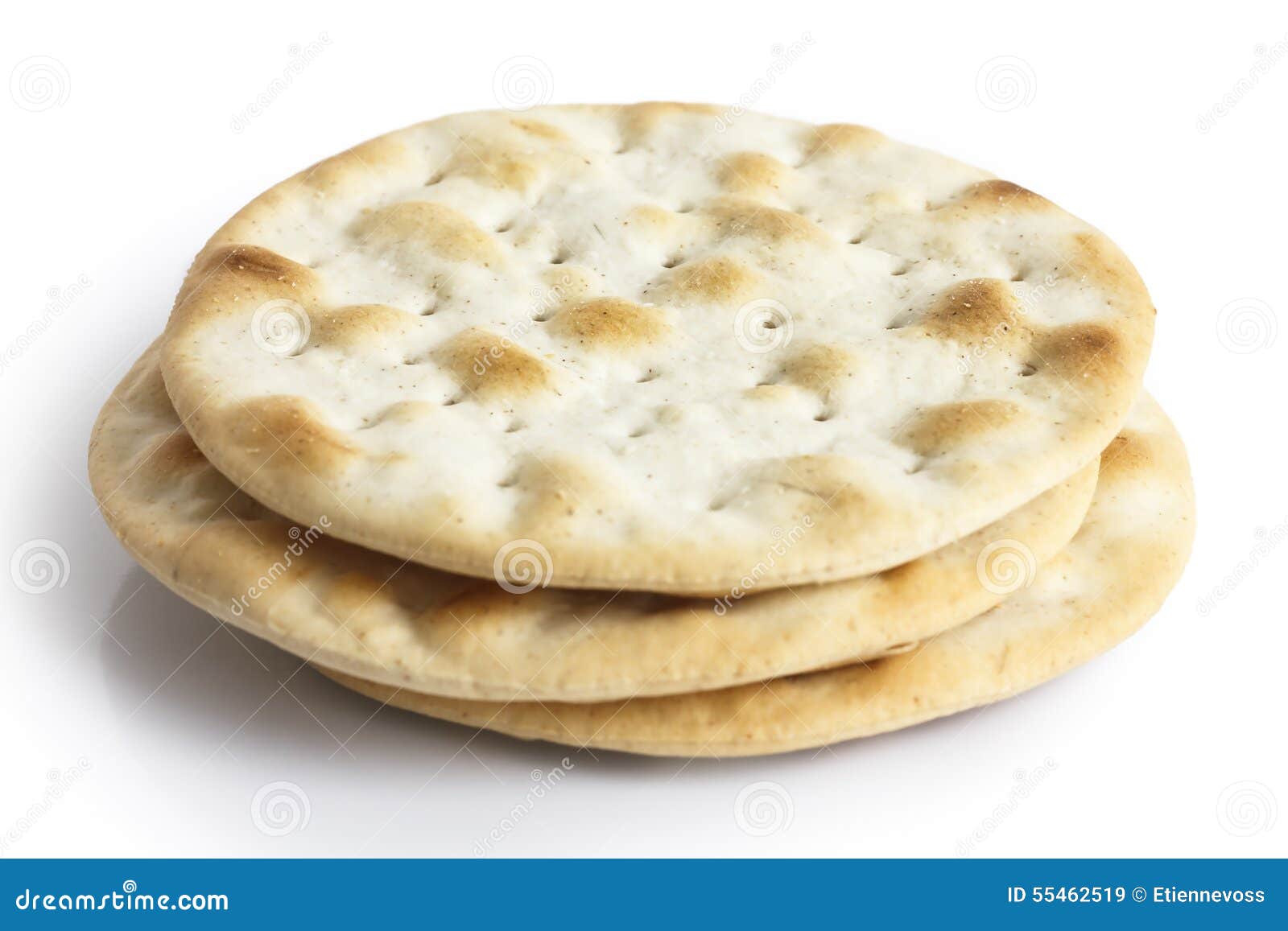 Stack of Water Biscuits Isolated on White. Stock Image Image of