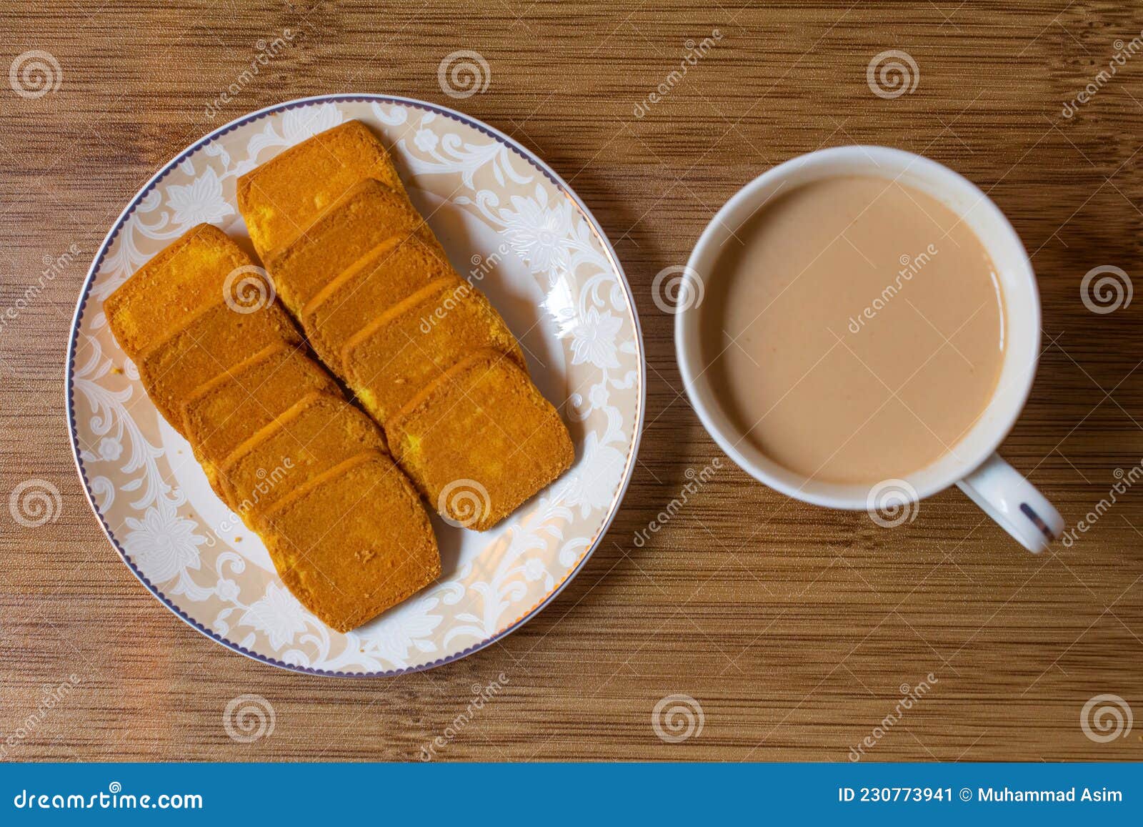 Stack of Wheat Biscuits Also Called Food Cracker Famous As Chai Biscuit