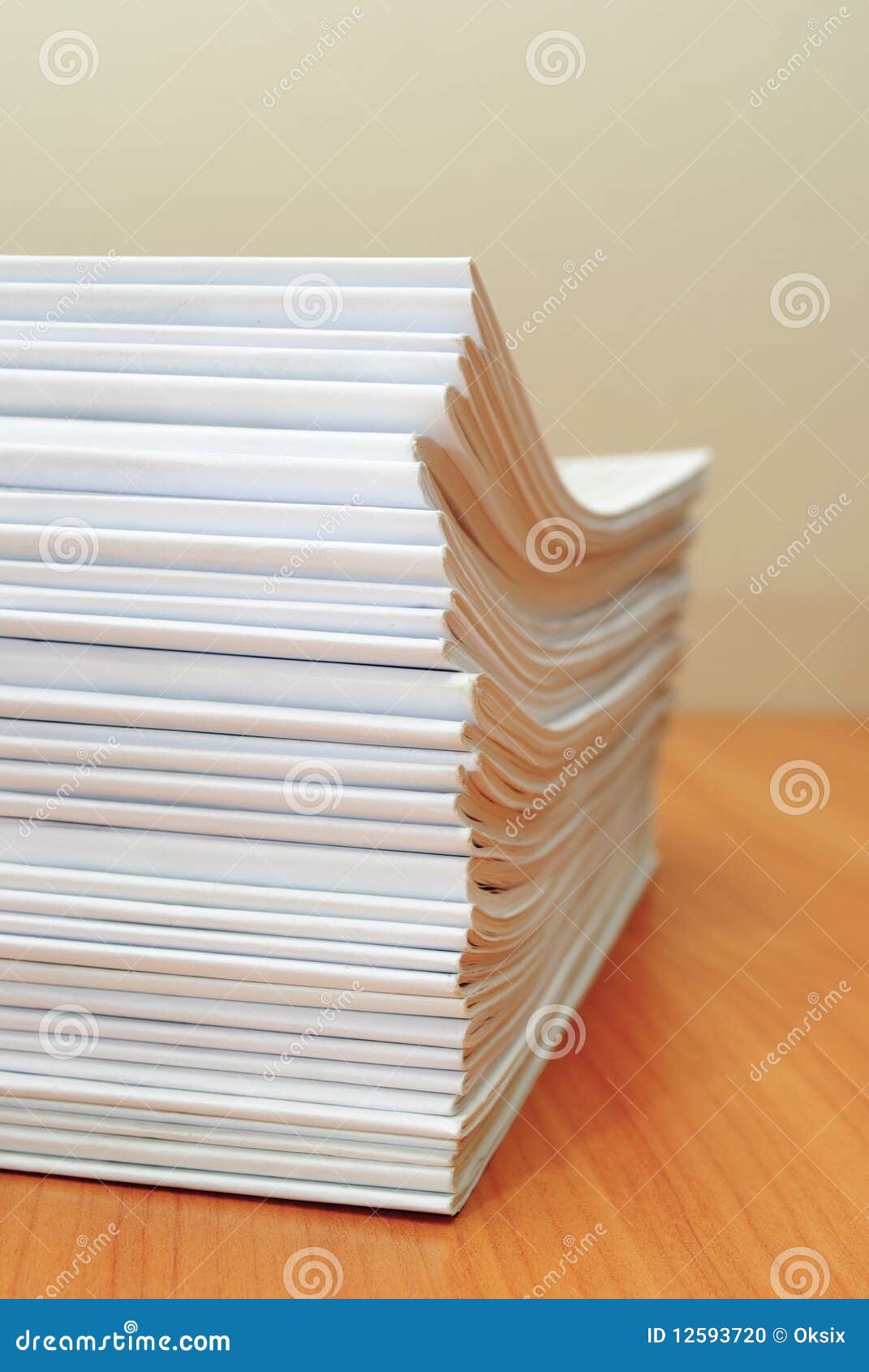 Stack of white journals stock photo. Image of tall, printout 12593720