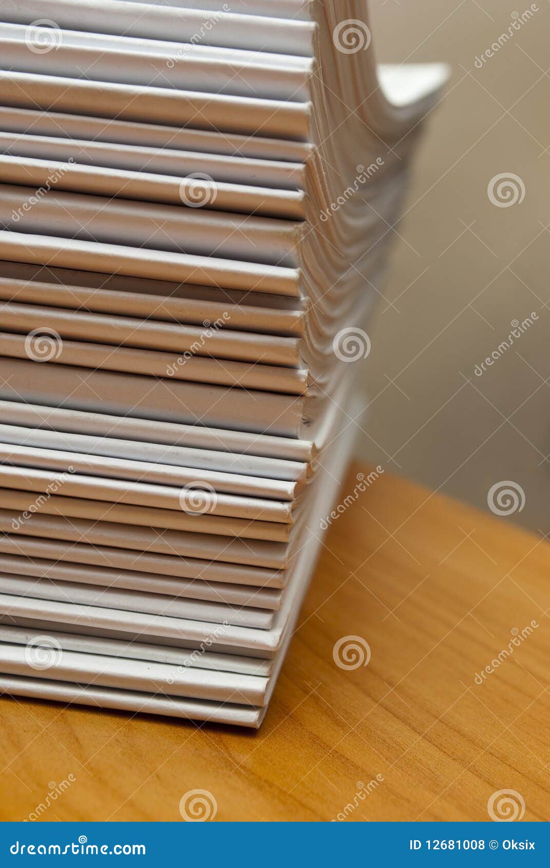 Stack of white journals stock photo. Image of macro, printout 12681008
