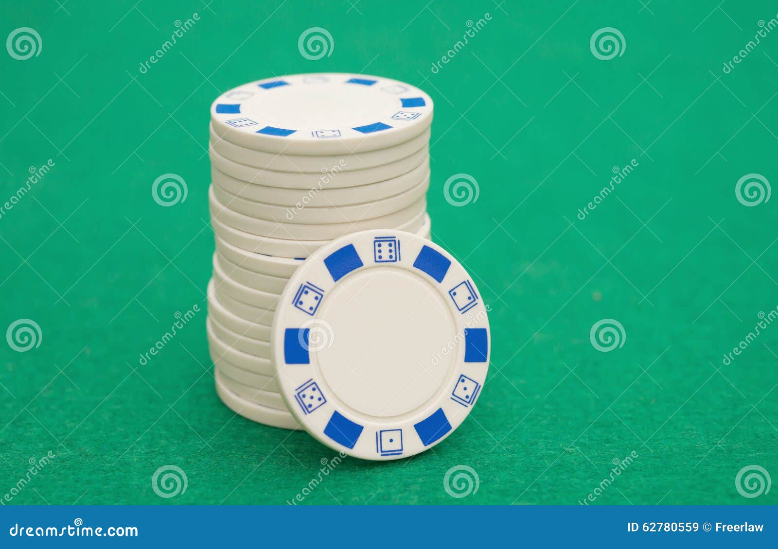 Stack of White Poker Chips on Casino Table Stock Image Image of table, opportunity 62780559