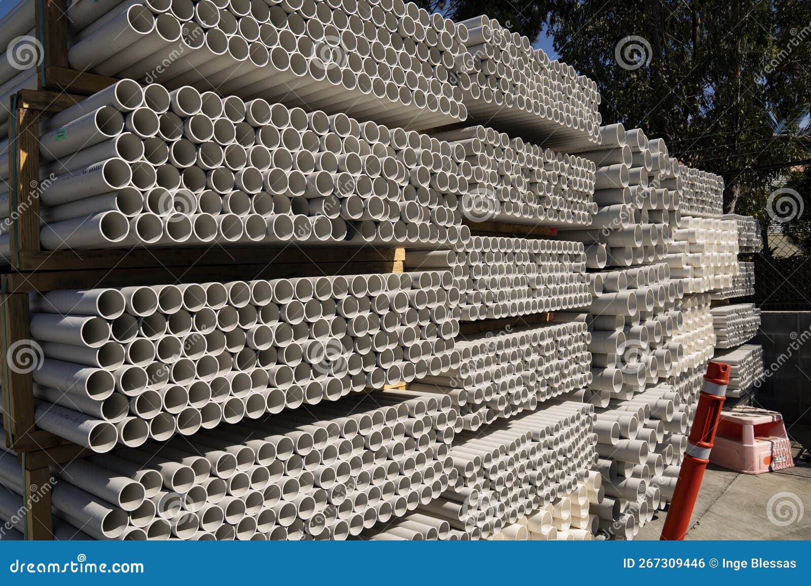 A Stack of White PVC Conduit Pipes. Stock Photo Image of pattern