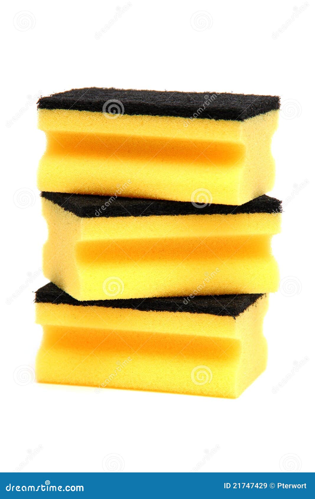 Stack of yellow sponges stock image. Image of dirt, clean 21747429