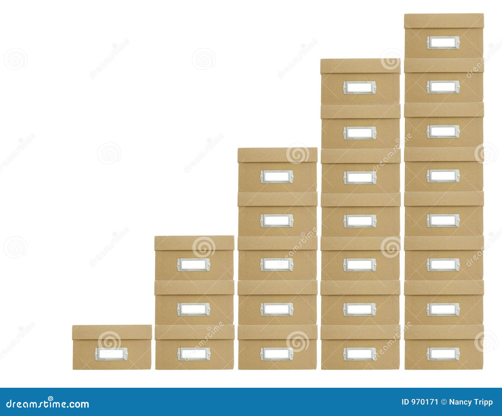 stacked boxes stock image image of rise columns track blank height chart