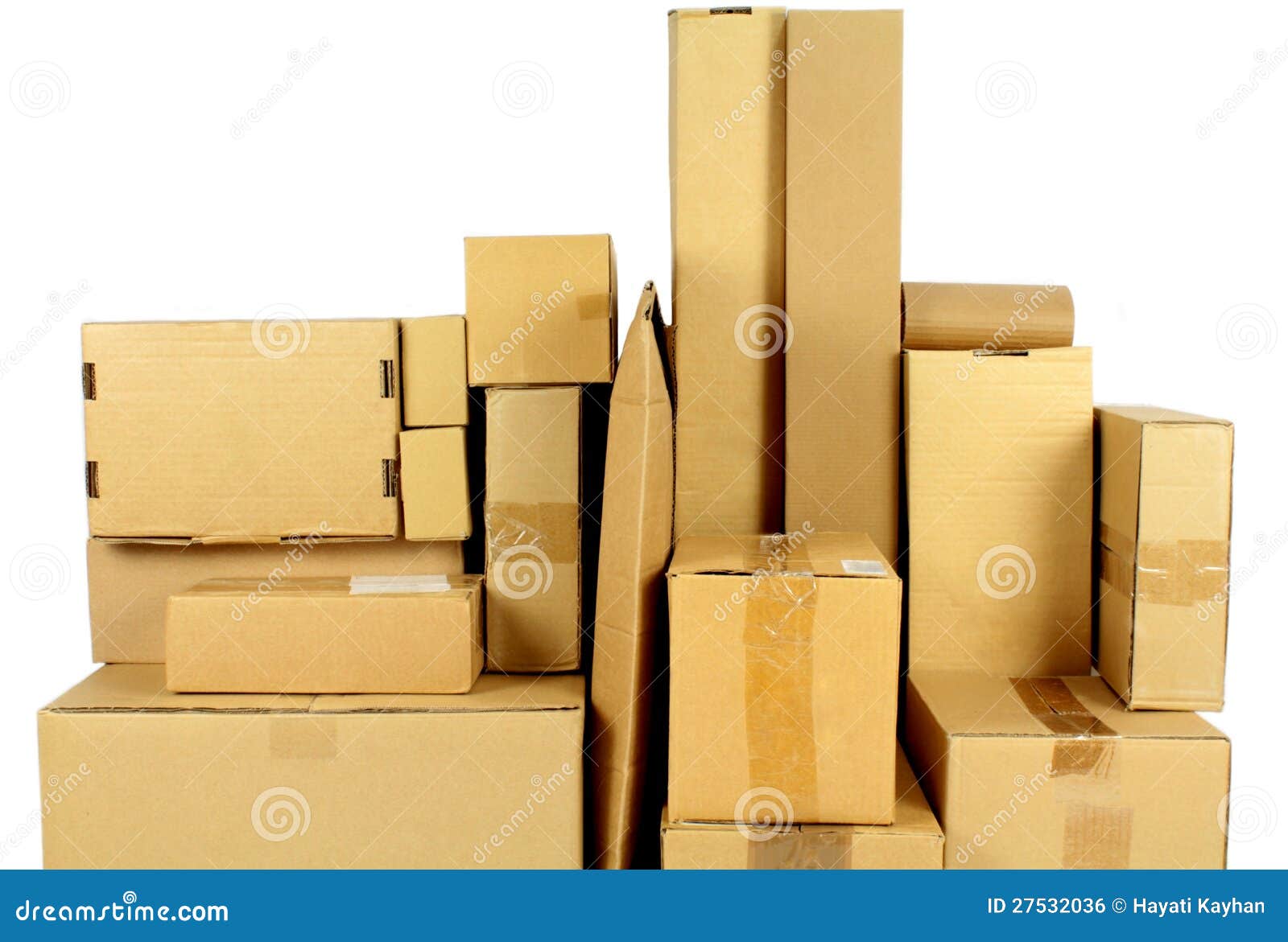 Stacked carton boxes stock photo. Image of empty, despatch 27532036