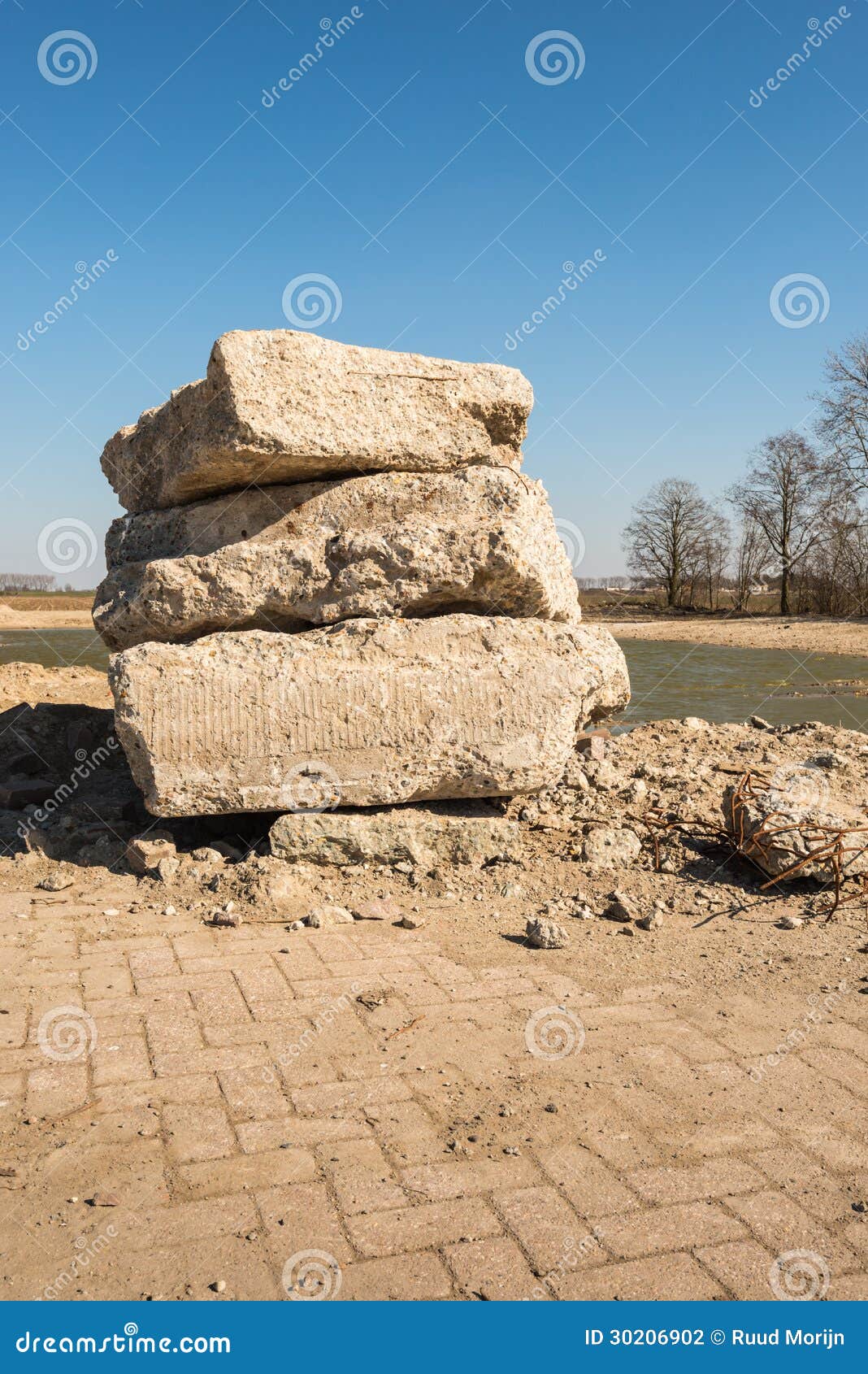 stacked chunks concrete brick
