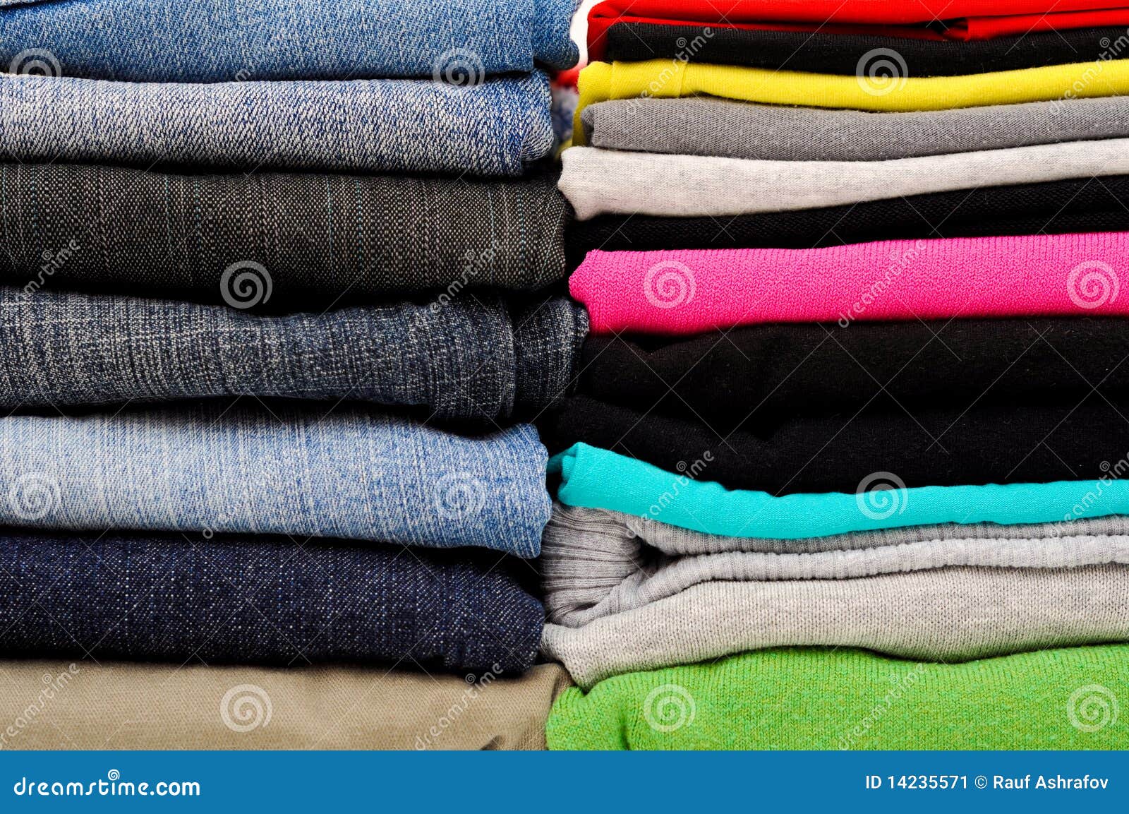 Stacked clothes stock image. Image of stacked, fashionable 14235571