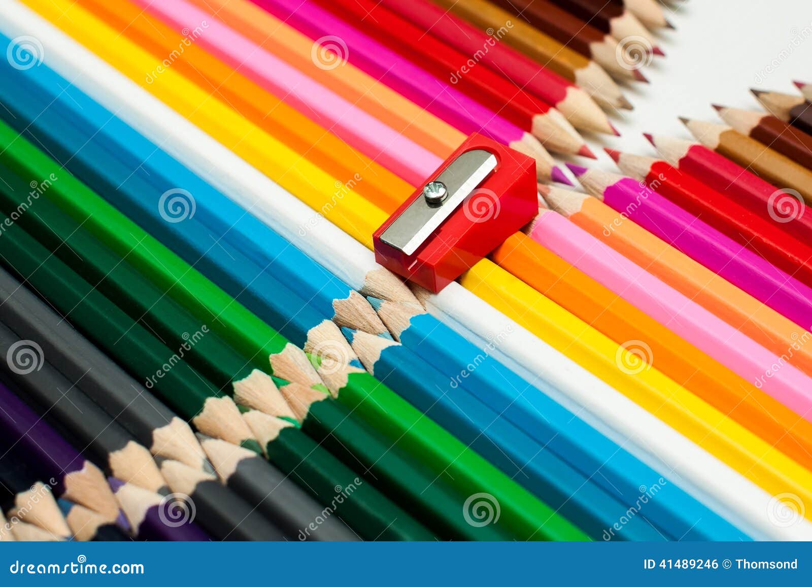 Stacked Colored Pencils and Sharpener Stock Photo Image of craft