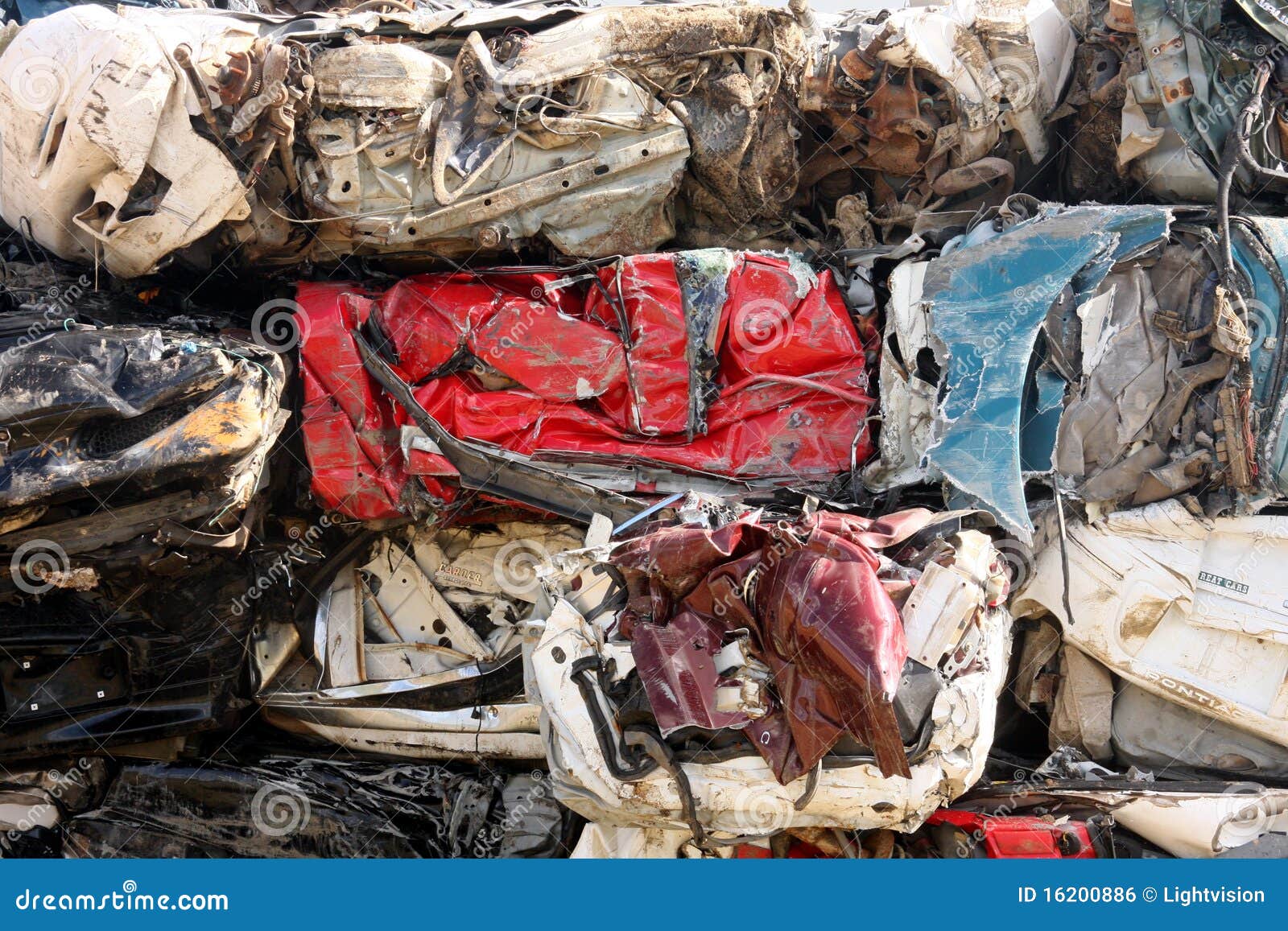 Stacked Crushed Cars stock photo. Image of accident, crushed 16200886