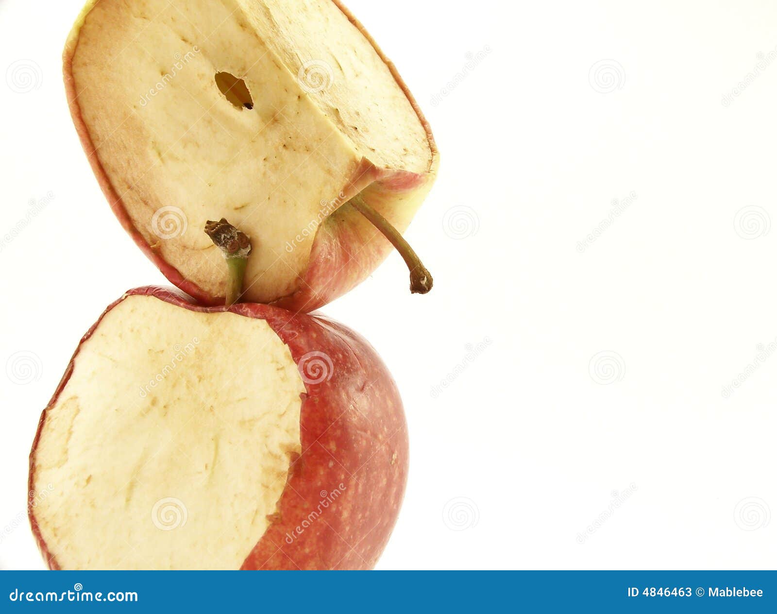 stacked decaying red apples