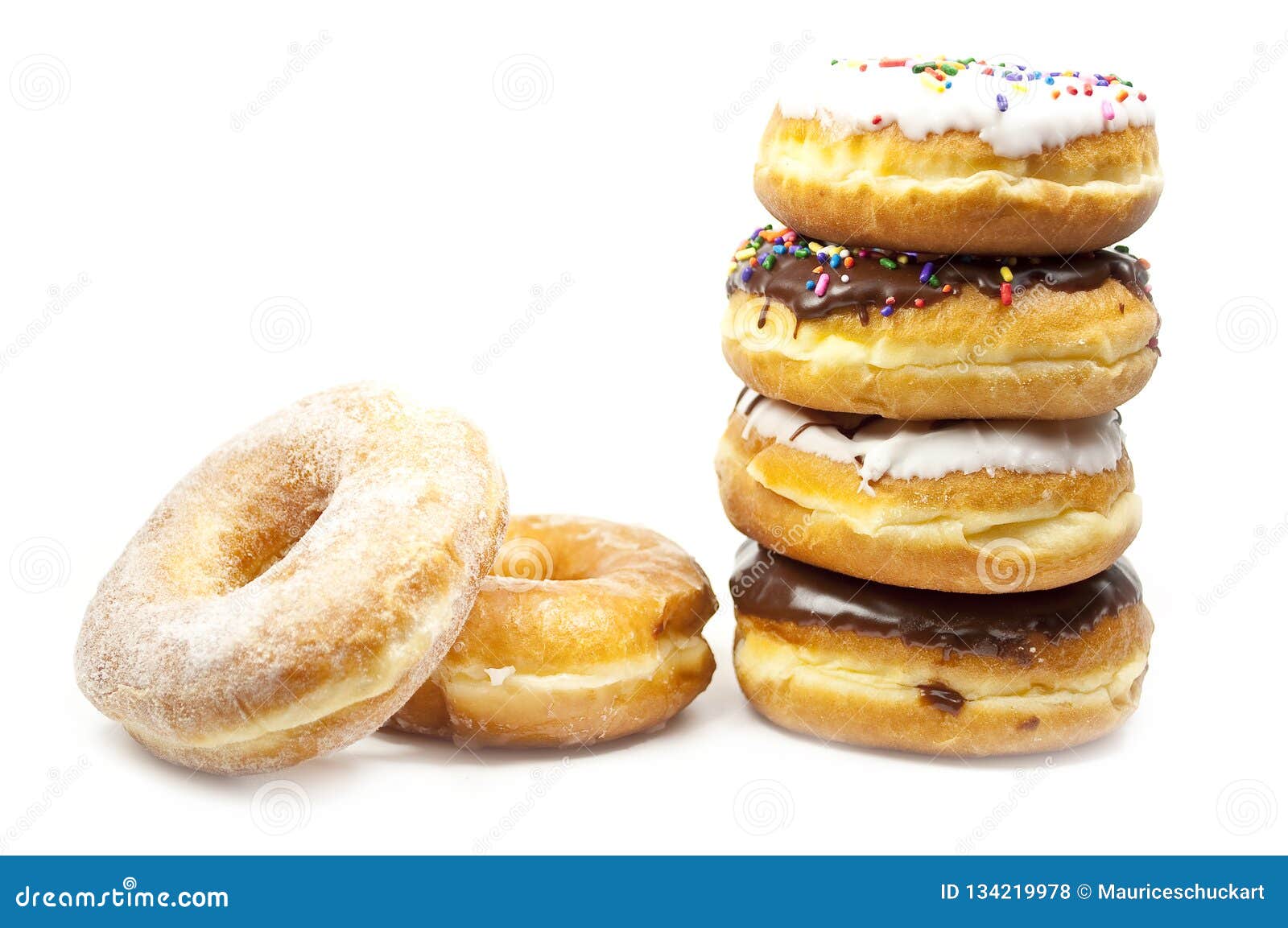 Stacked of Different Kinds of Donuts Stock Photo Image of glaze
