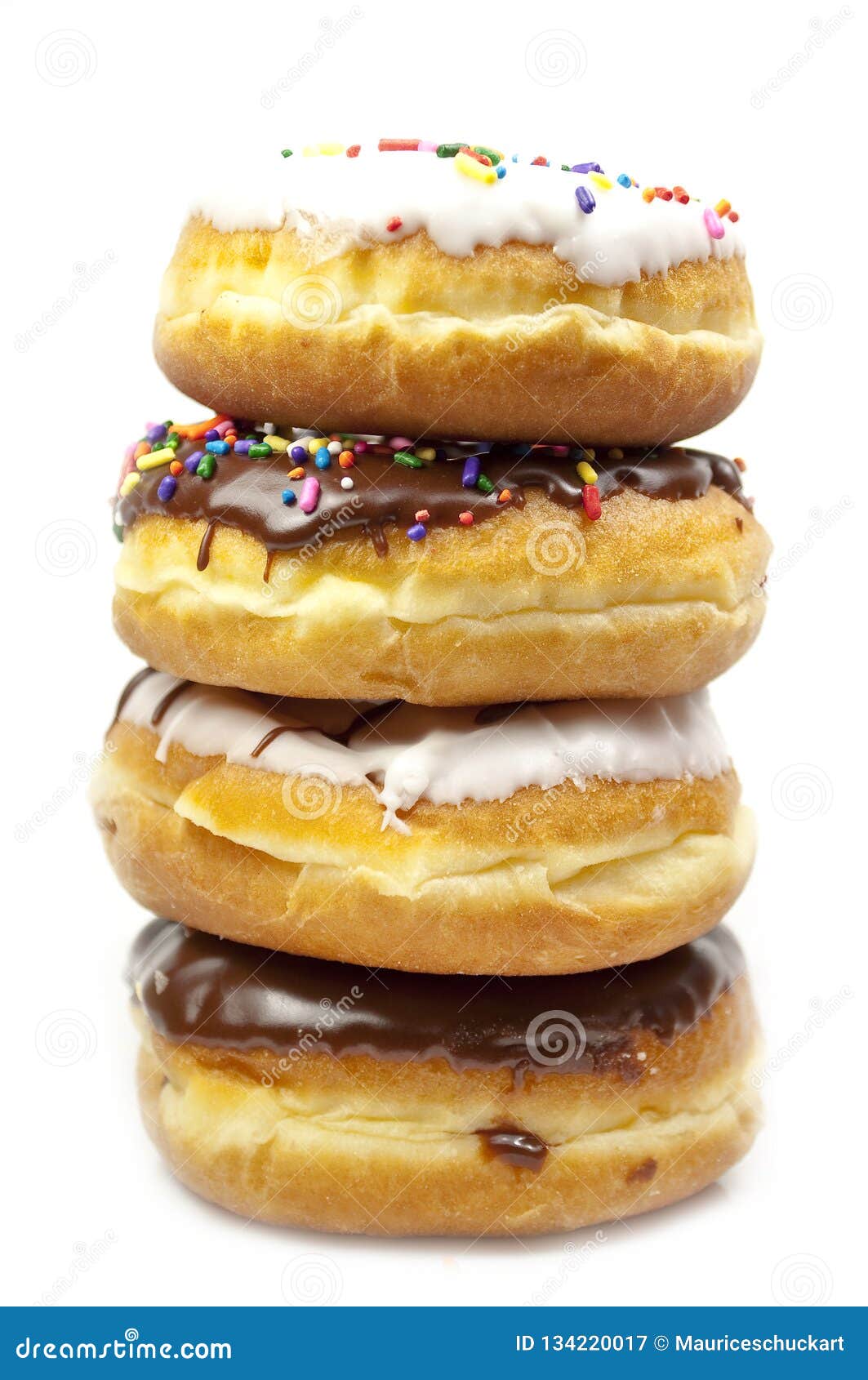 Stacked of Different Kinds of Donuts Stock Image Image of frosting