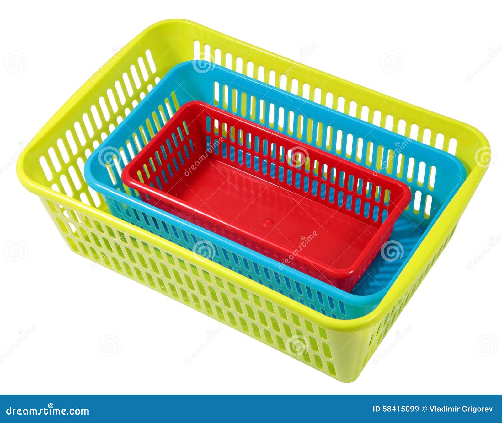 Stacked Different Size Colorful Perforated Plastic Containers, S Stock Image Image of basket