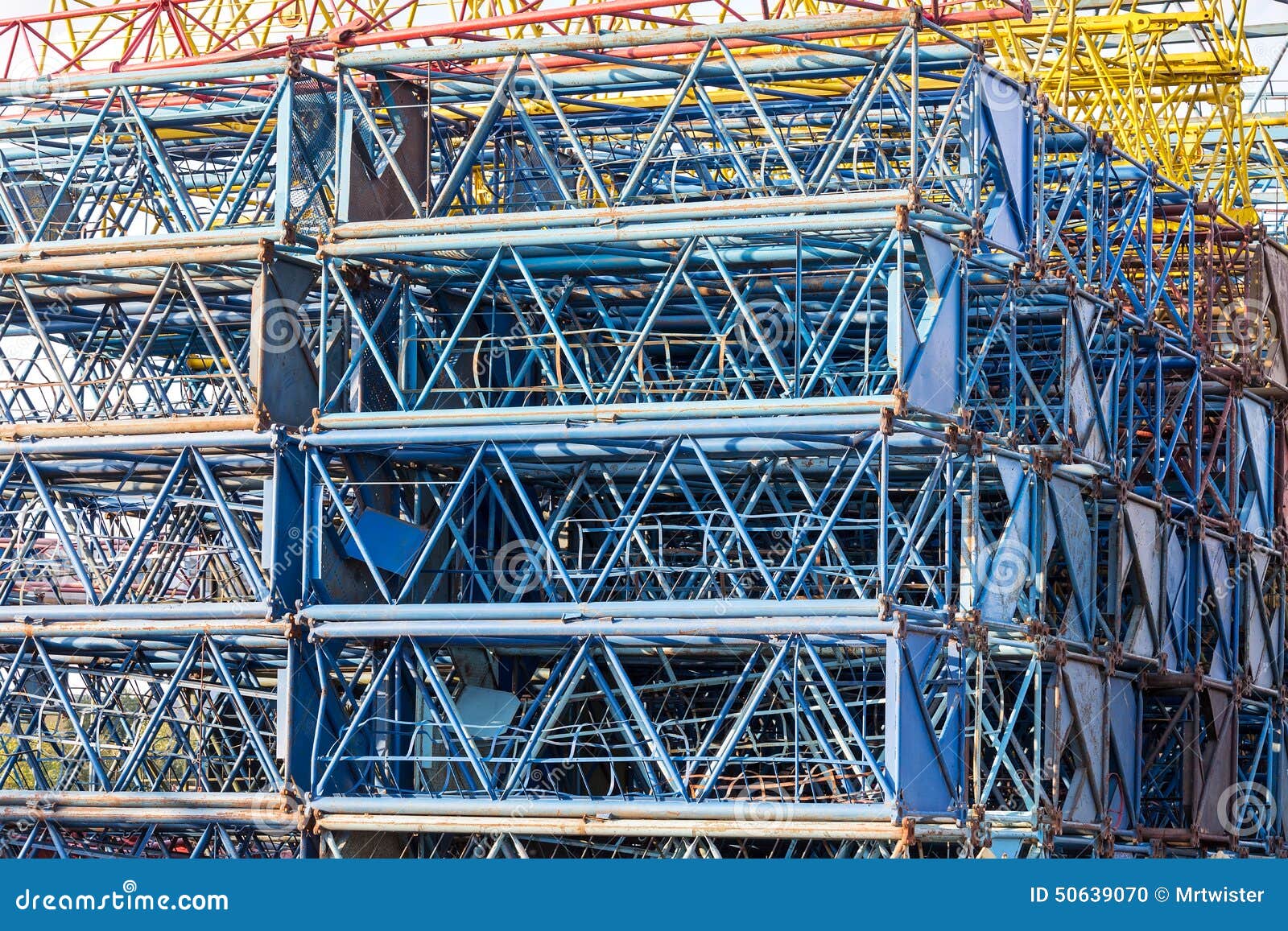 Stacked Disassembled Building Cranes Stock Photo Image of strength, heavy 50639070
